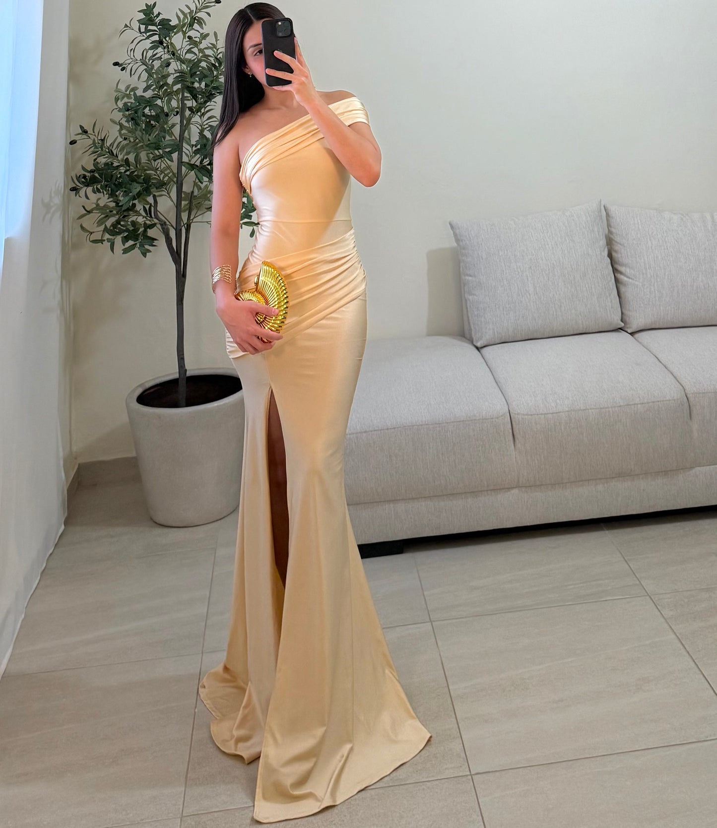 Vestido Ingrid amarillo pastel