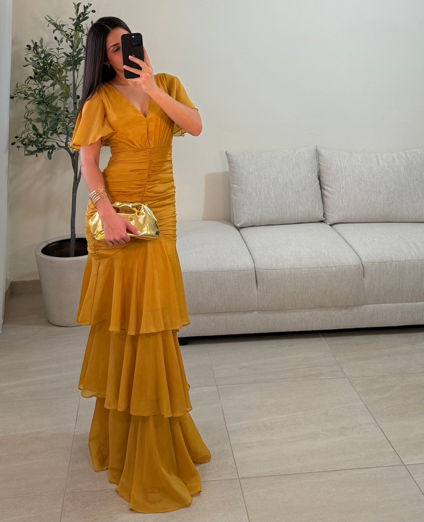 Vestido Darla Mostaza