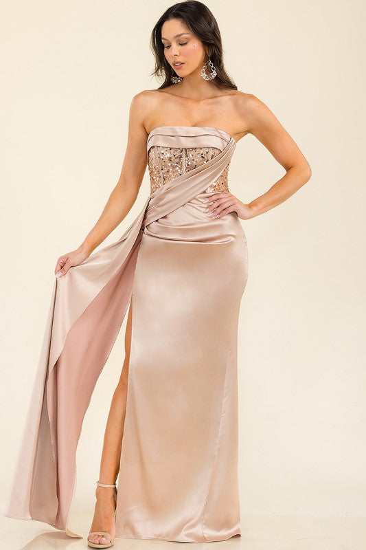 Vestido Anette Champagne