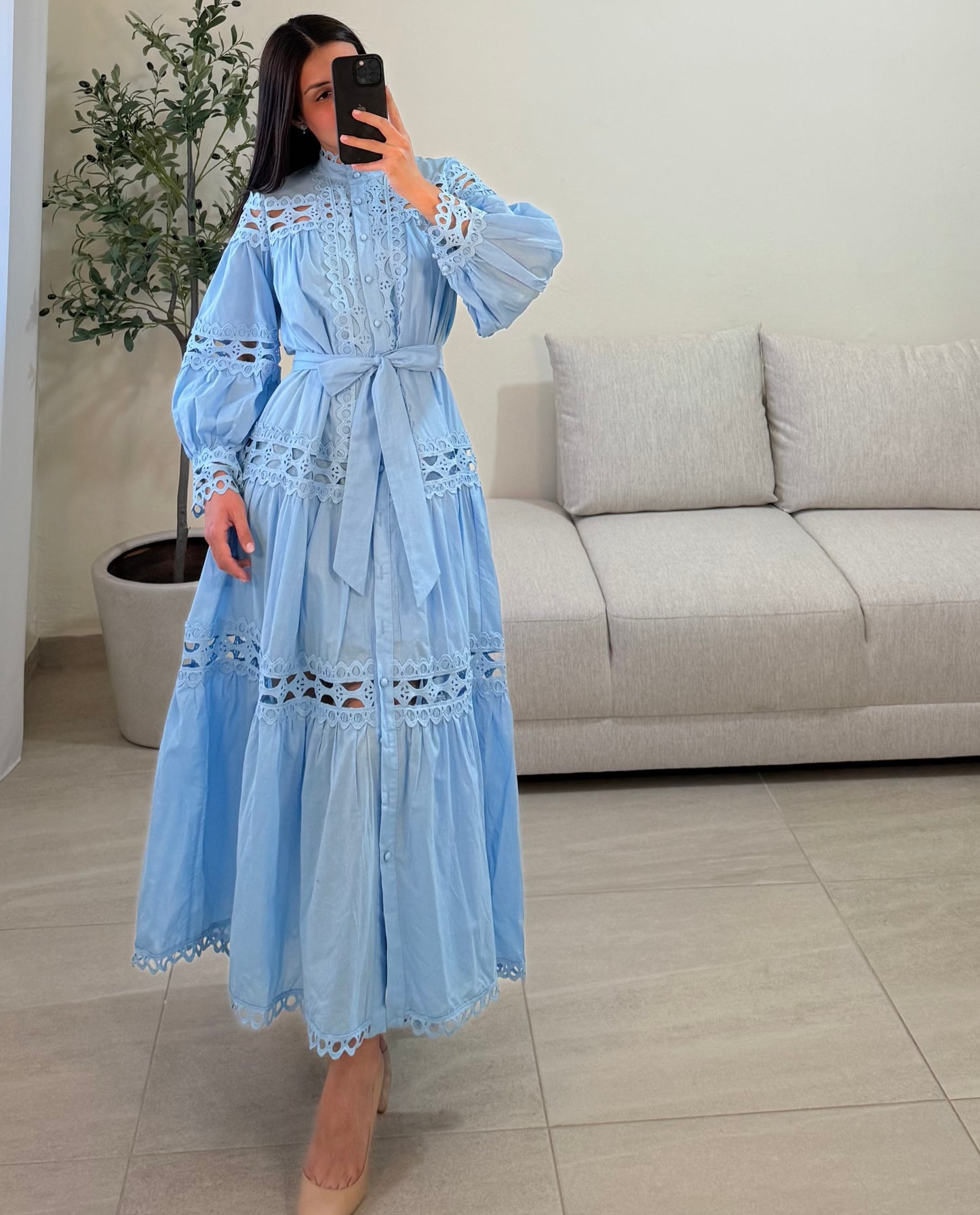Vestido Ofelia Azul Cielo