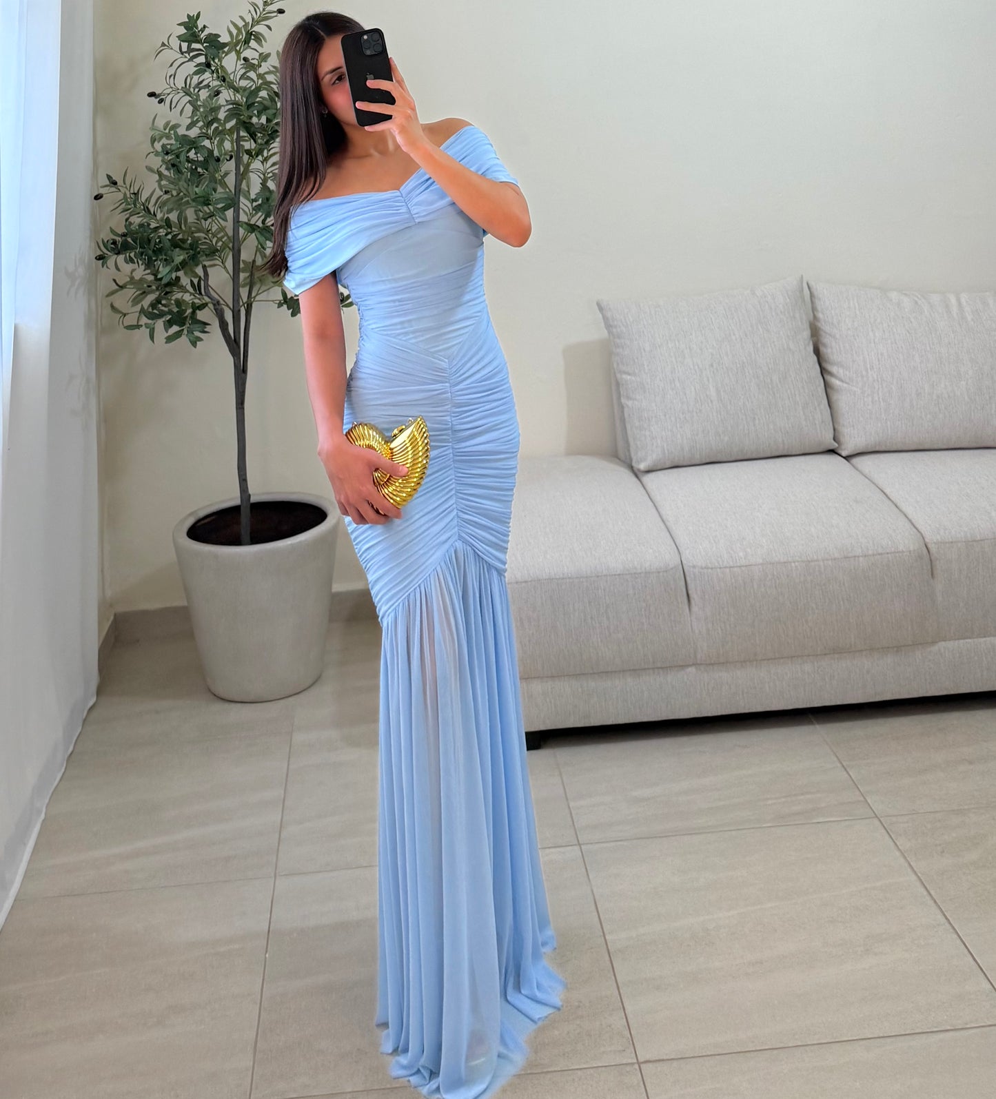 Vestido Lorena Azul Cielo