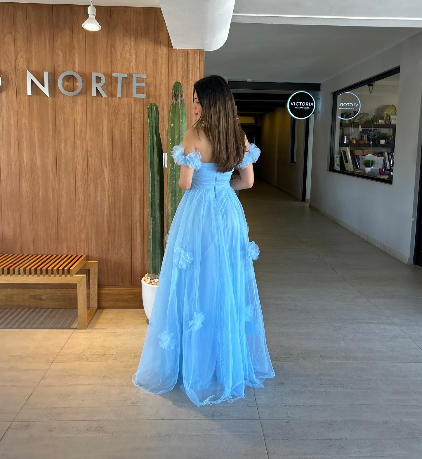 Vestido Carolina Azul Cielo