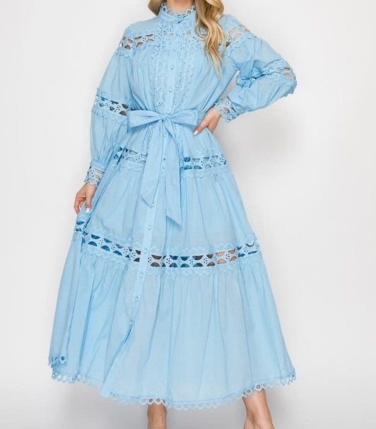 Vestido Ofelia Azul Cielo