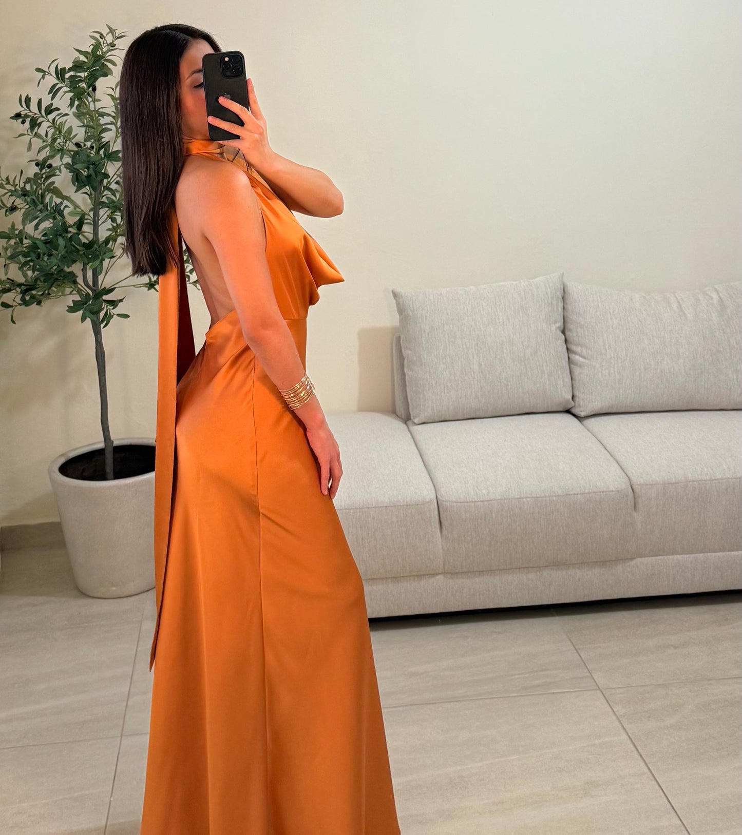 Vestido Catalina Naranja Oscuro