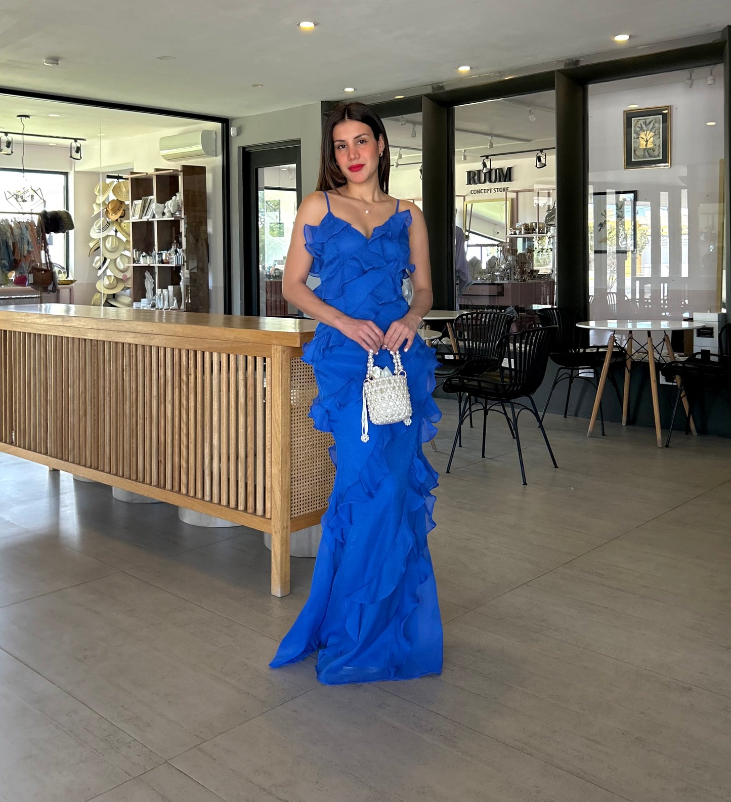 Vestido Estefanía Azul Rey