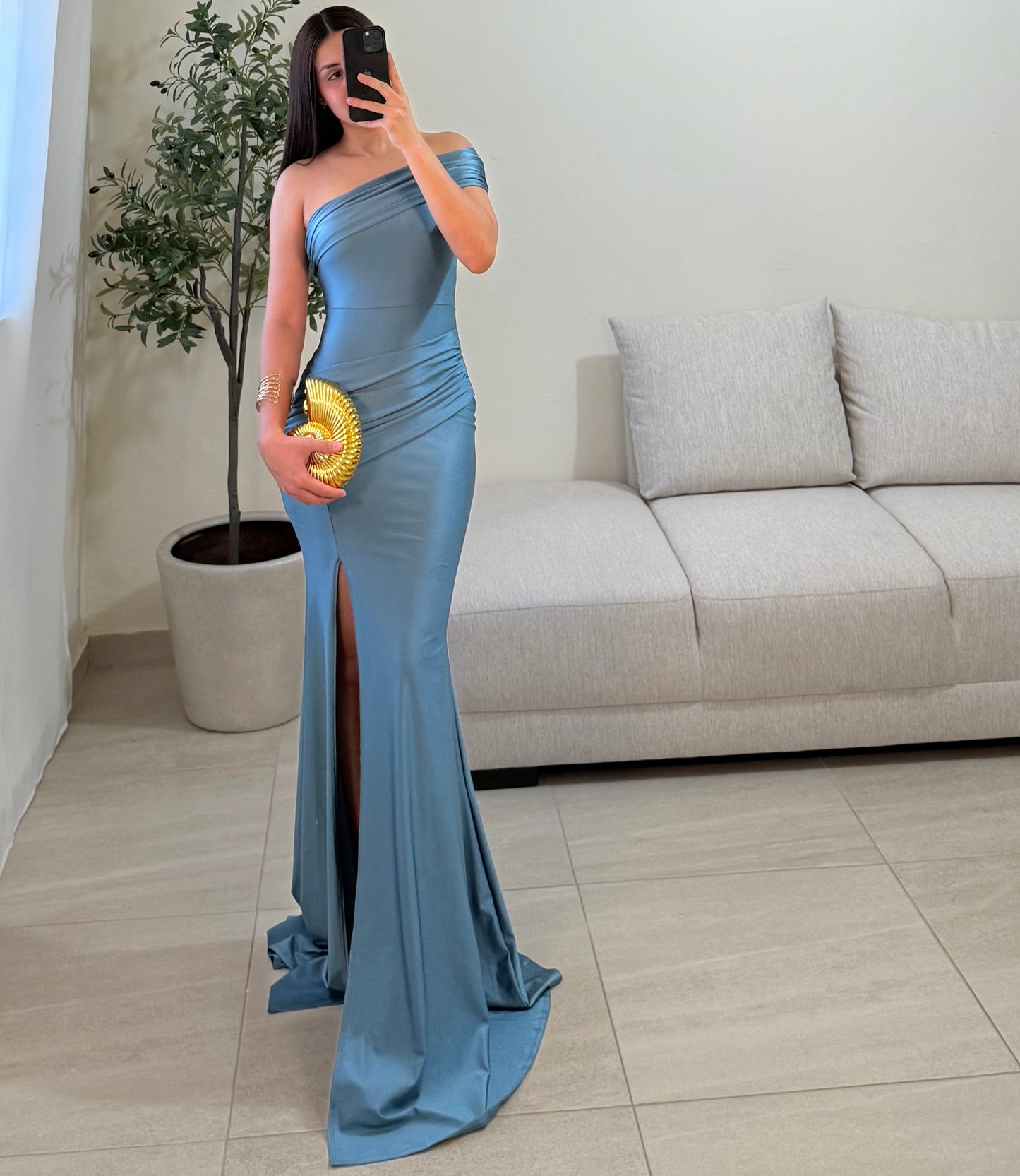 Vestido Ingrid Azul Neblina