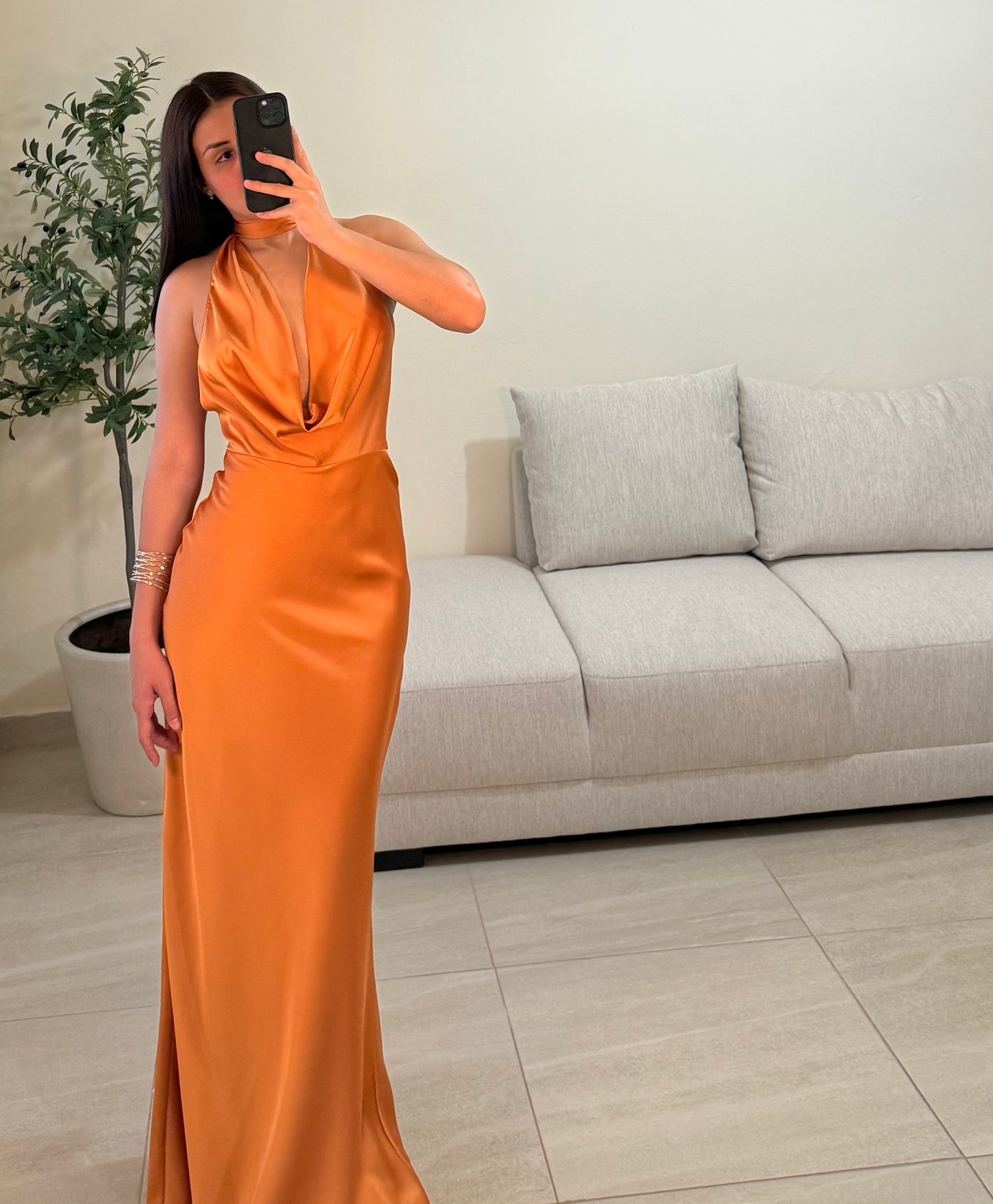 Vestido Catalina Naranja Oscuro