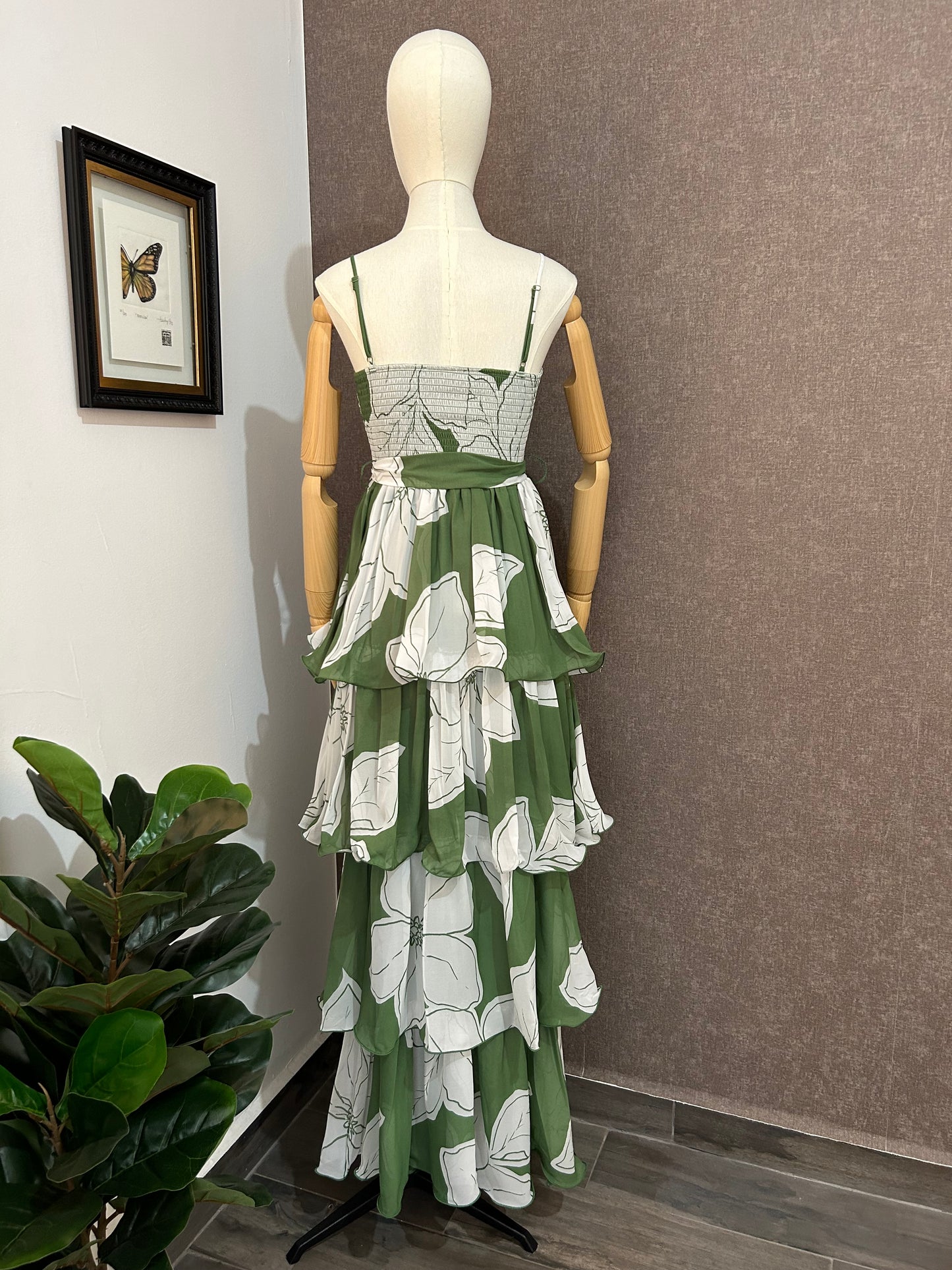 Vestido Verde Flores