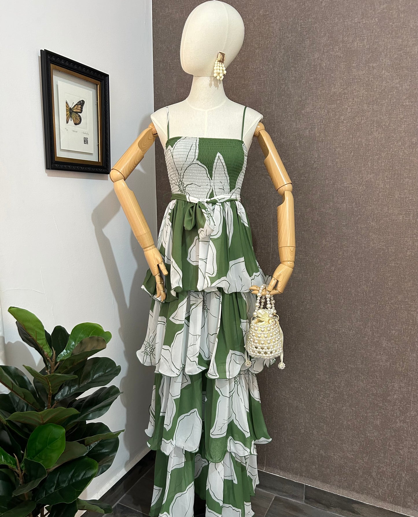 Vestido Verde Flores