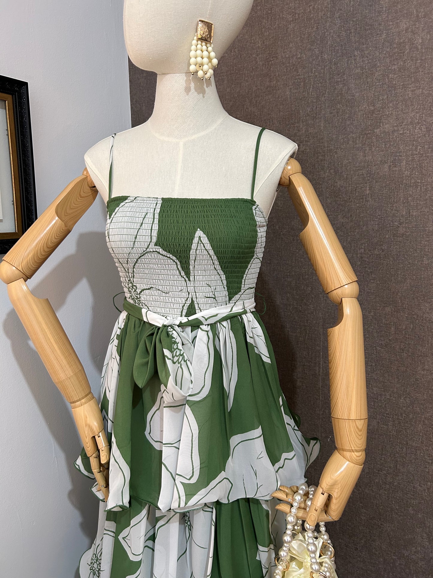 Vestido Verde Flores