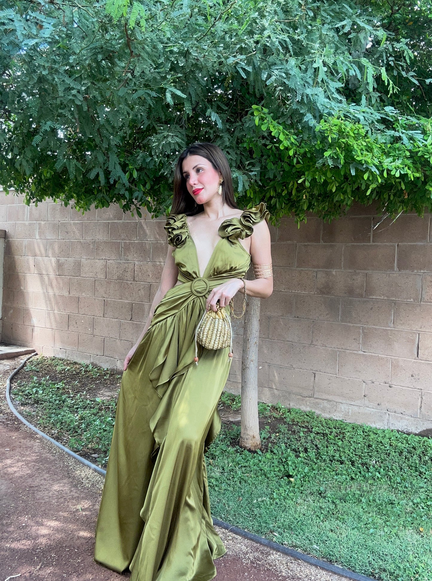 Vestido Verde Ruffle
