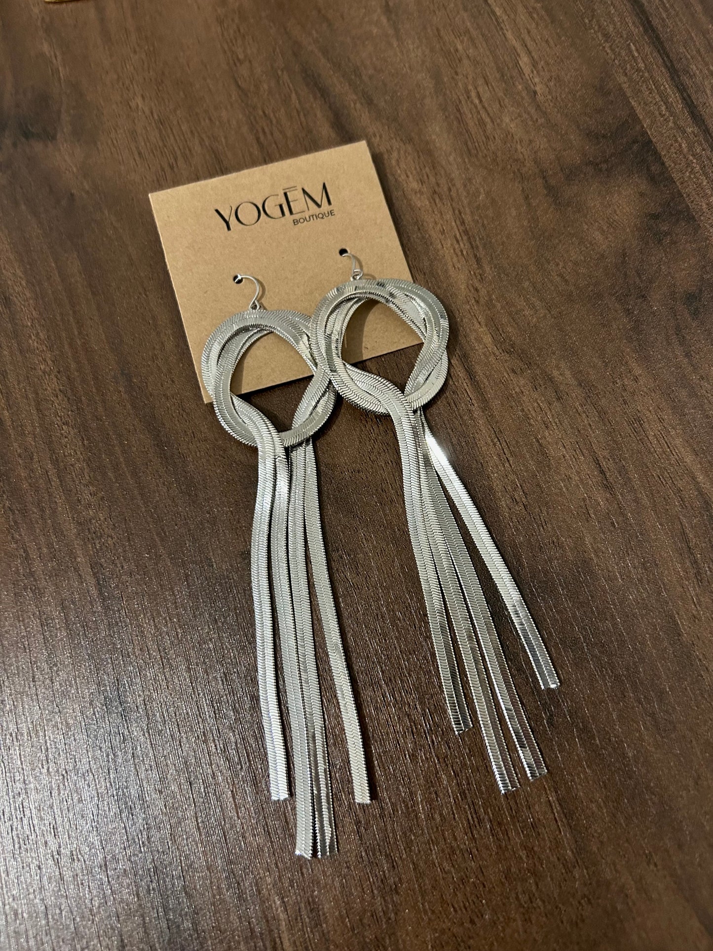 Aretes Nudo Largos Plata