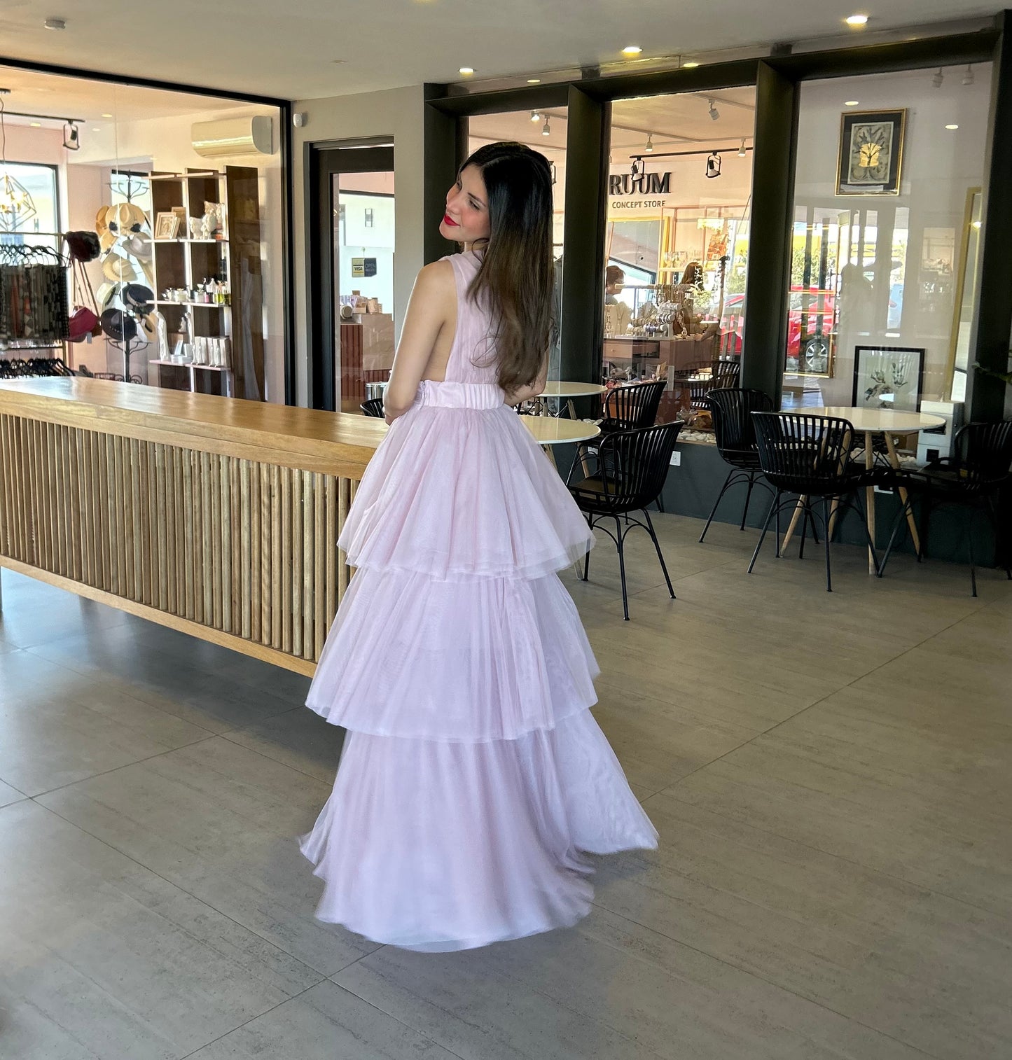 Vestido Charlotte Rosa Palo