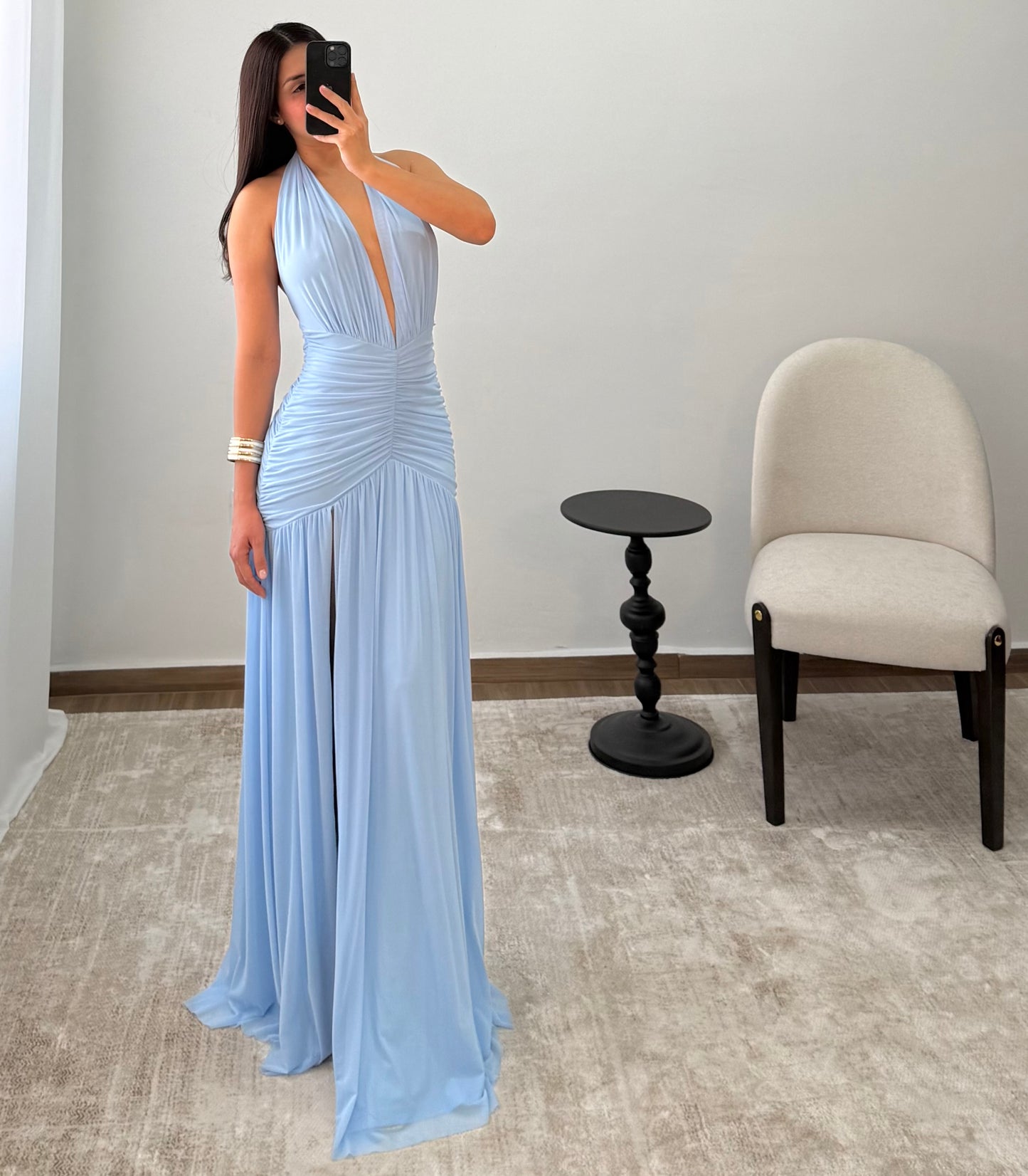 Vestido Lisa Azul Cielo