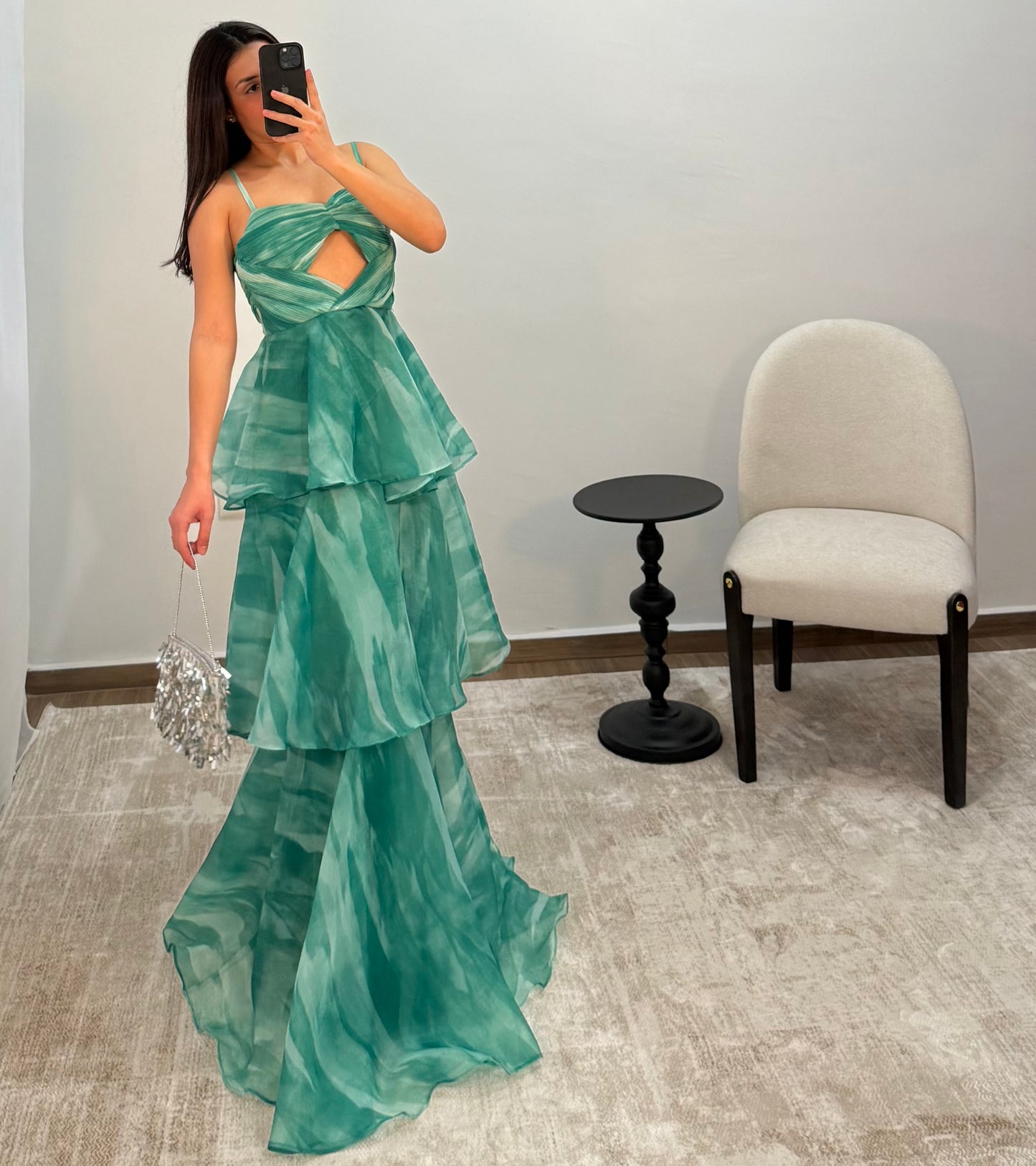 Vestido Eleonor Verde Azulado