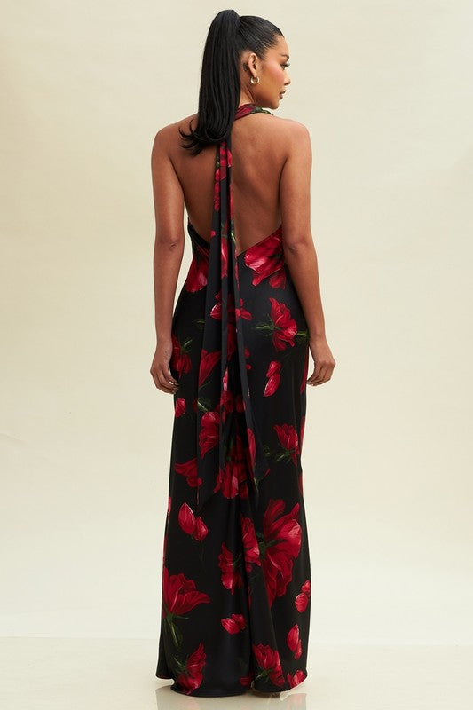 Vestido Catalina Negro Flores