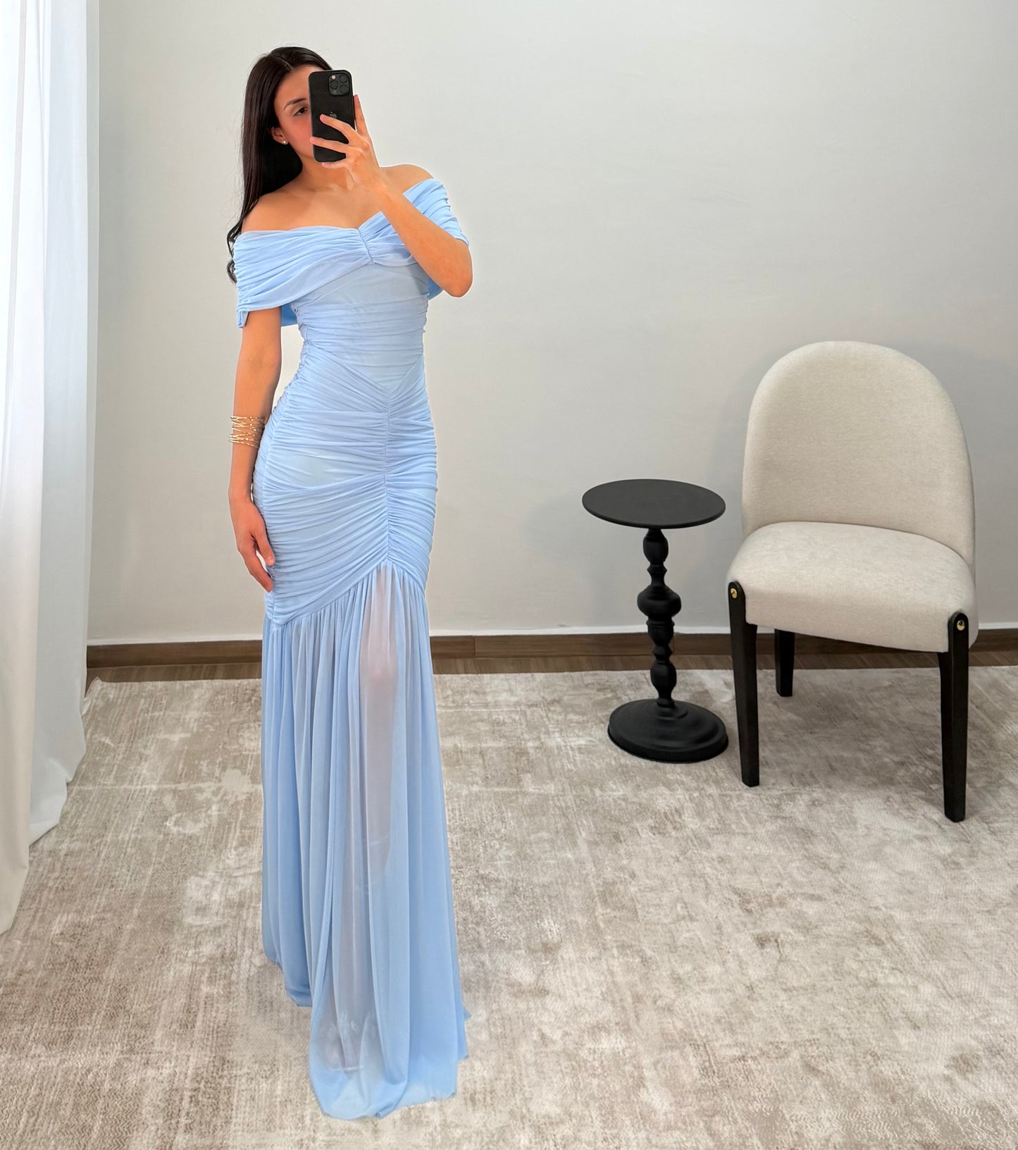 Vestido Lorena Azul Cielo