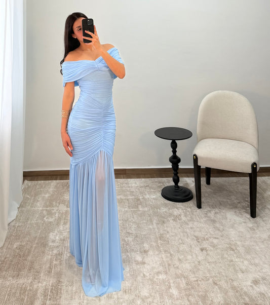Vestido Lorena Azul Cielo