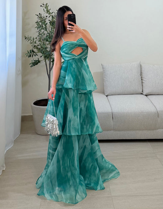 Vestido Eleonor Verde Azulado