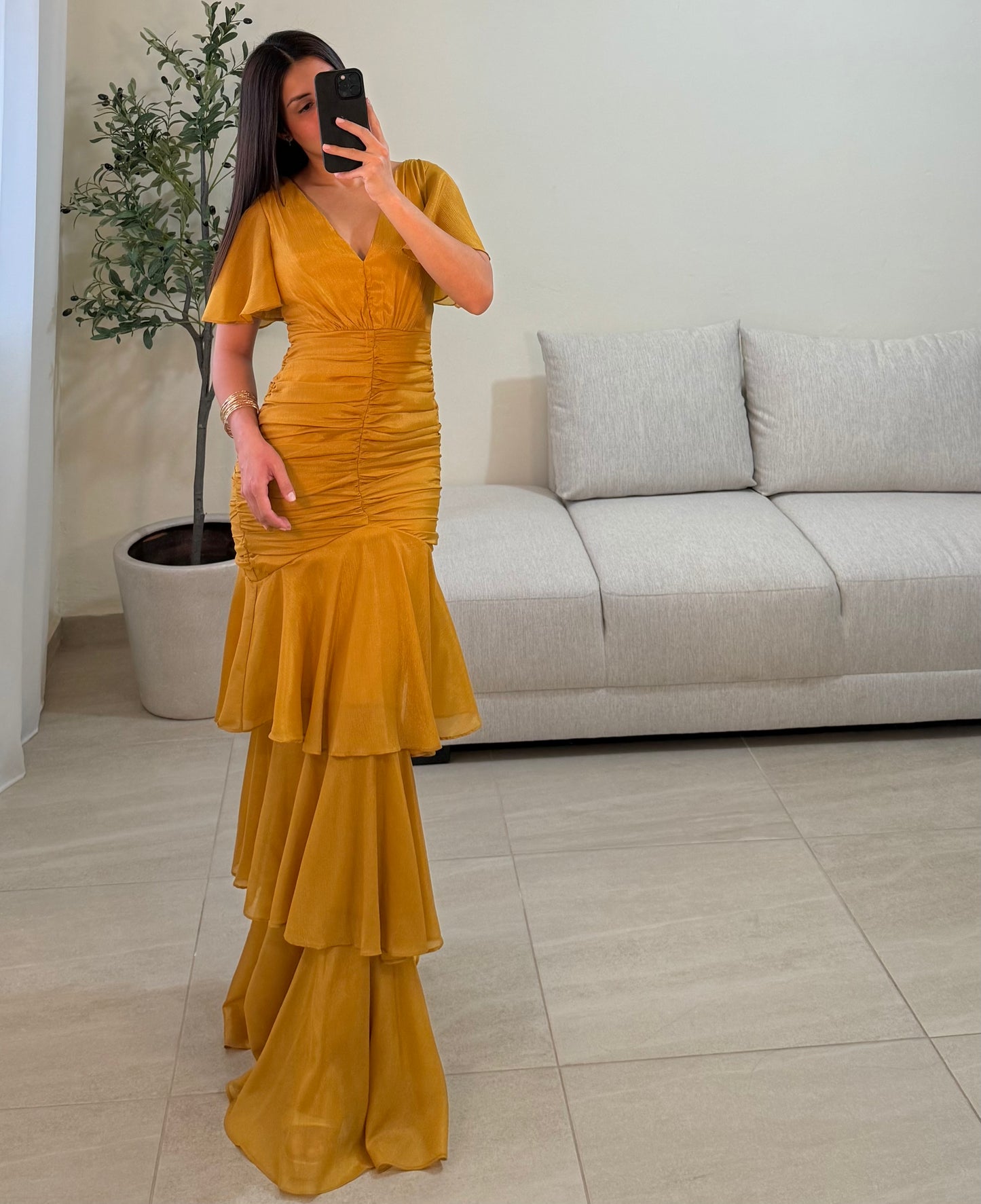 Vestido Darla Mostaza