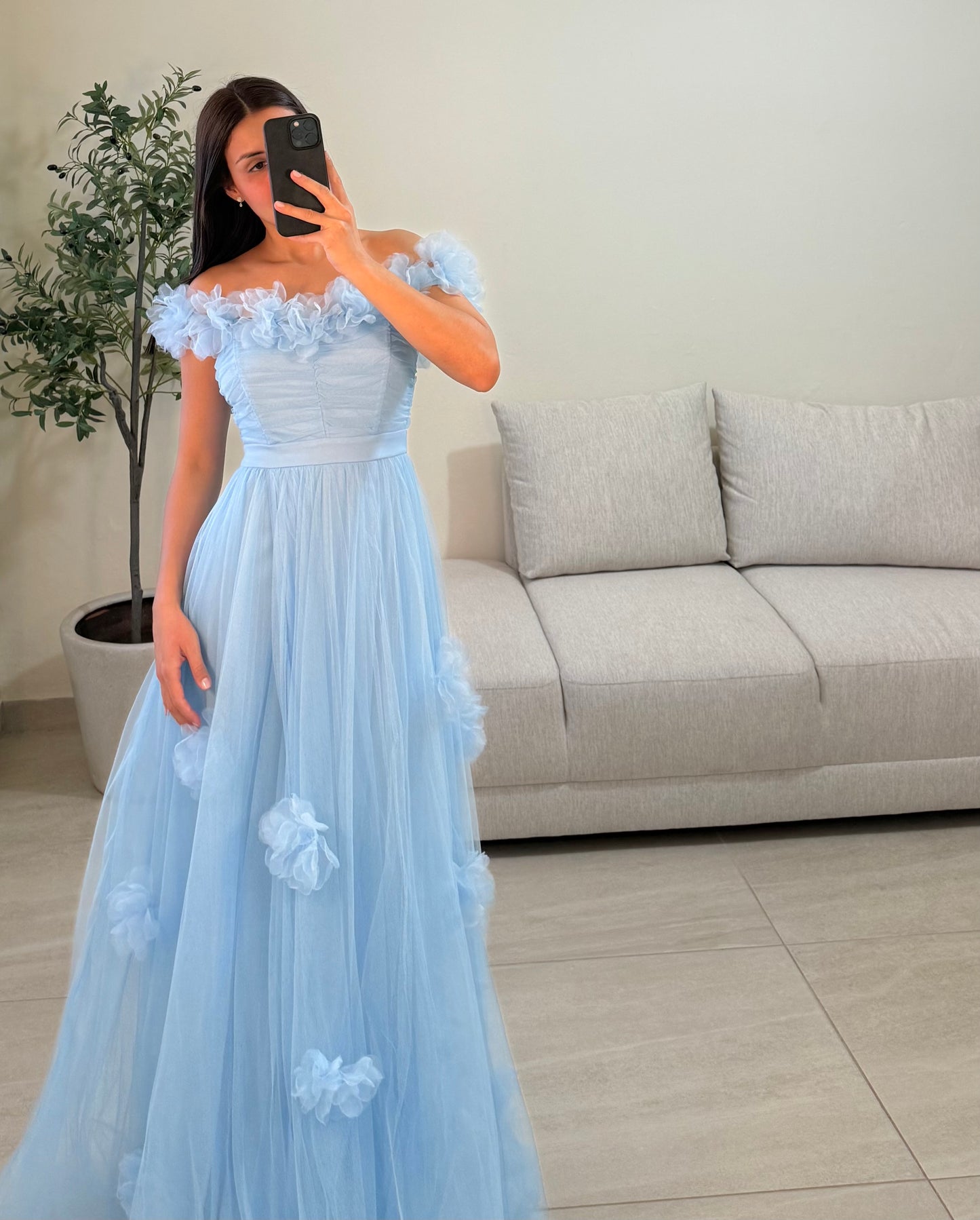 Vestido Carolina Azul Cielo