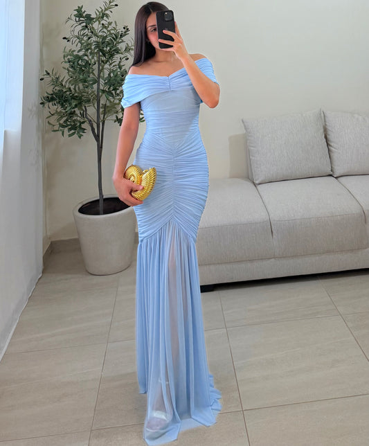 Vestido Lorena Azul Cielo