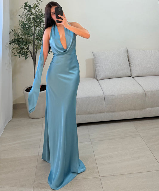 Vestido Catalina Azul Neblina