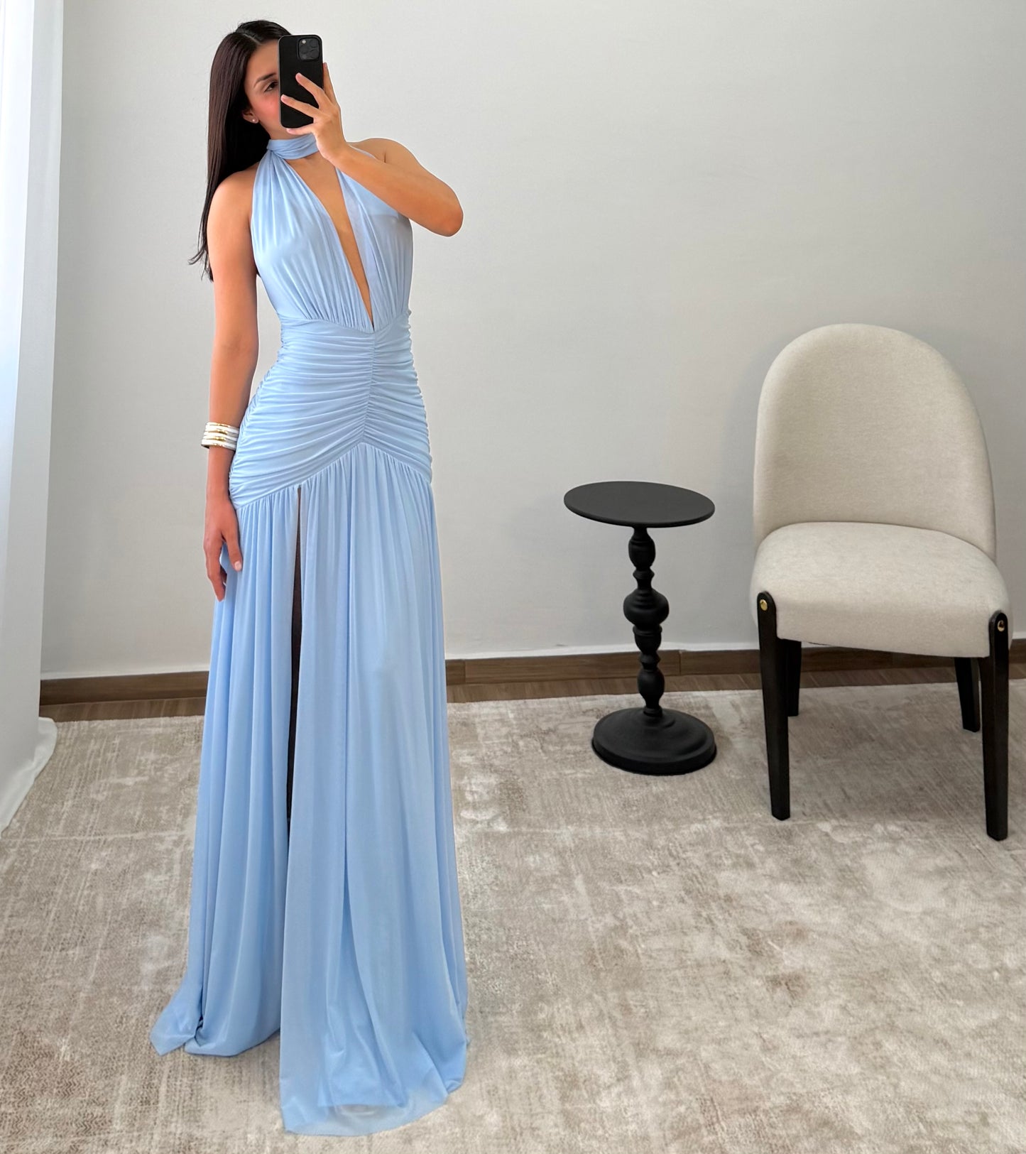 Vestido Lisa Azul Cielo
