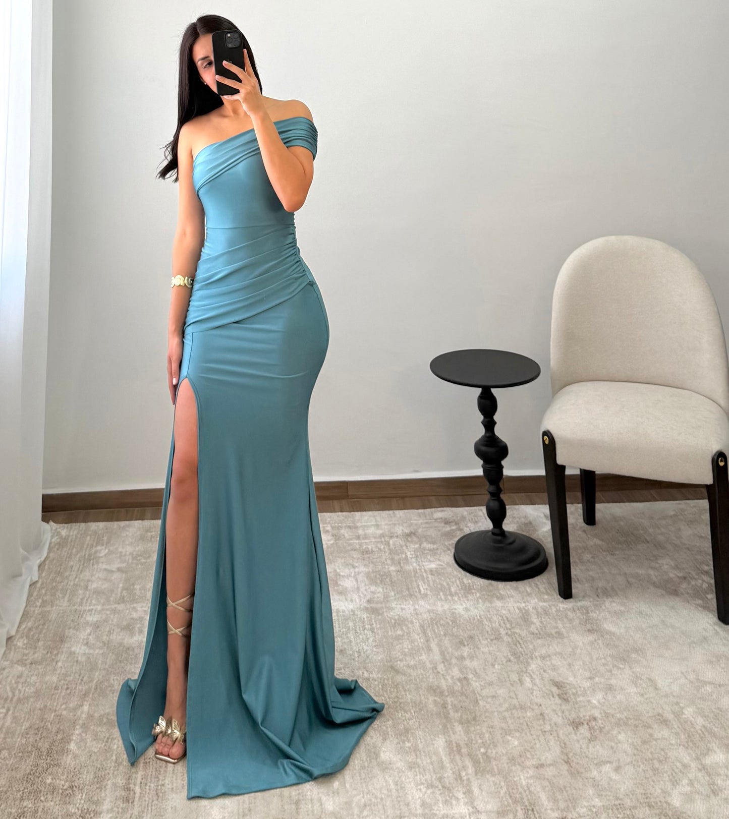 Vestido Ingrid Azul Neblina