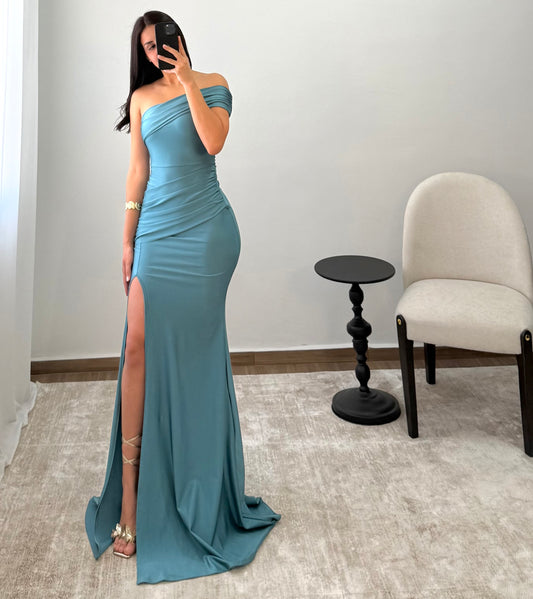Vestido Ingrid Azul Neblina