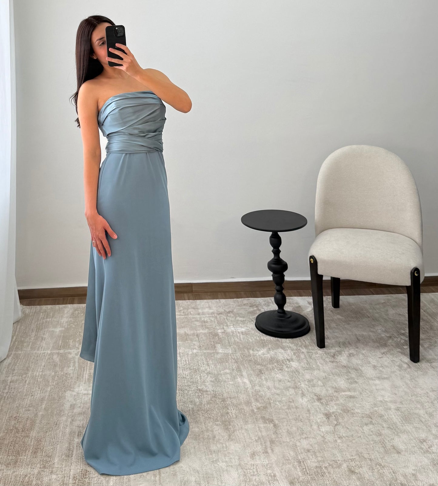 Vestido Maia Azul Neblina