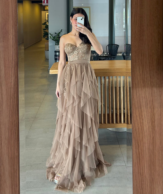 Vestido Paulina Mocha