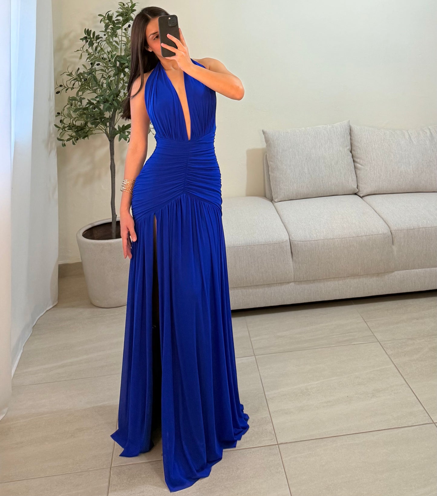 Vestido Lisa Azul Rey