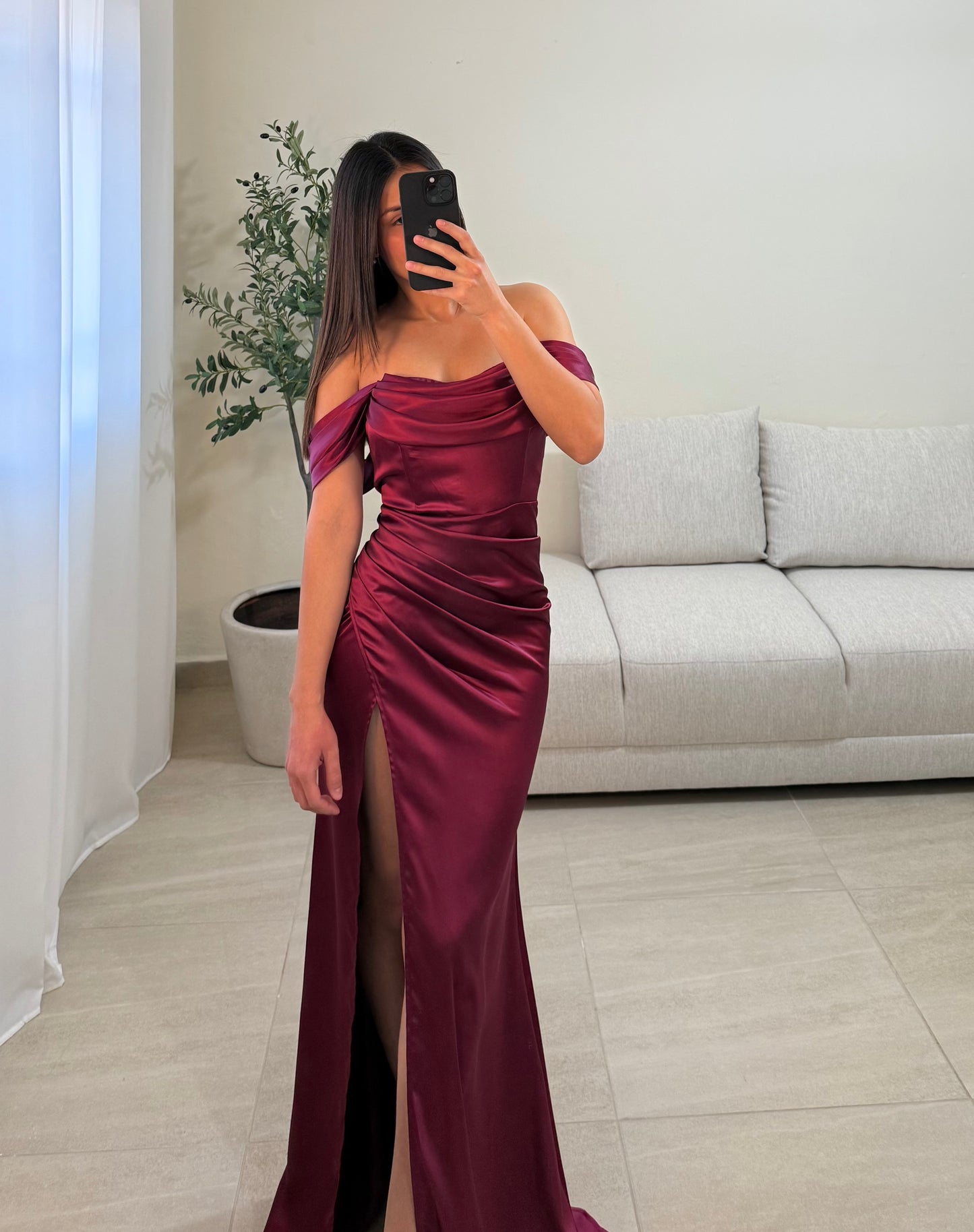 Vestido Marina Vino