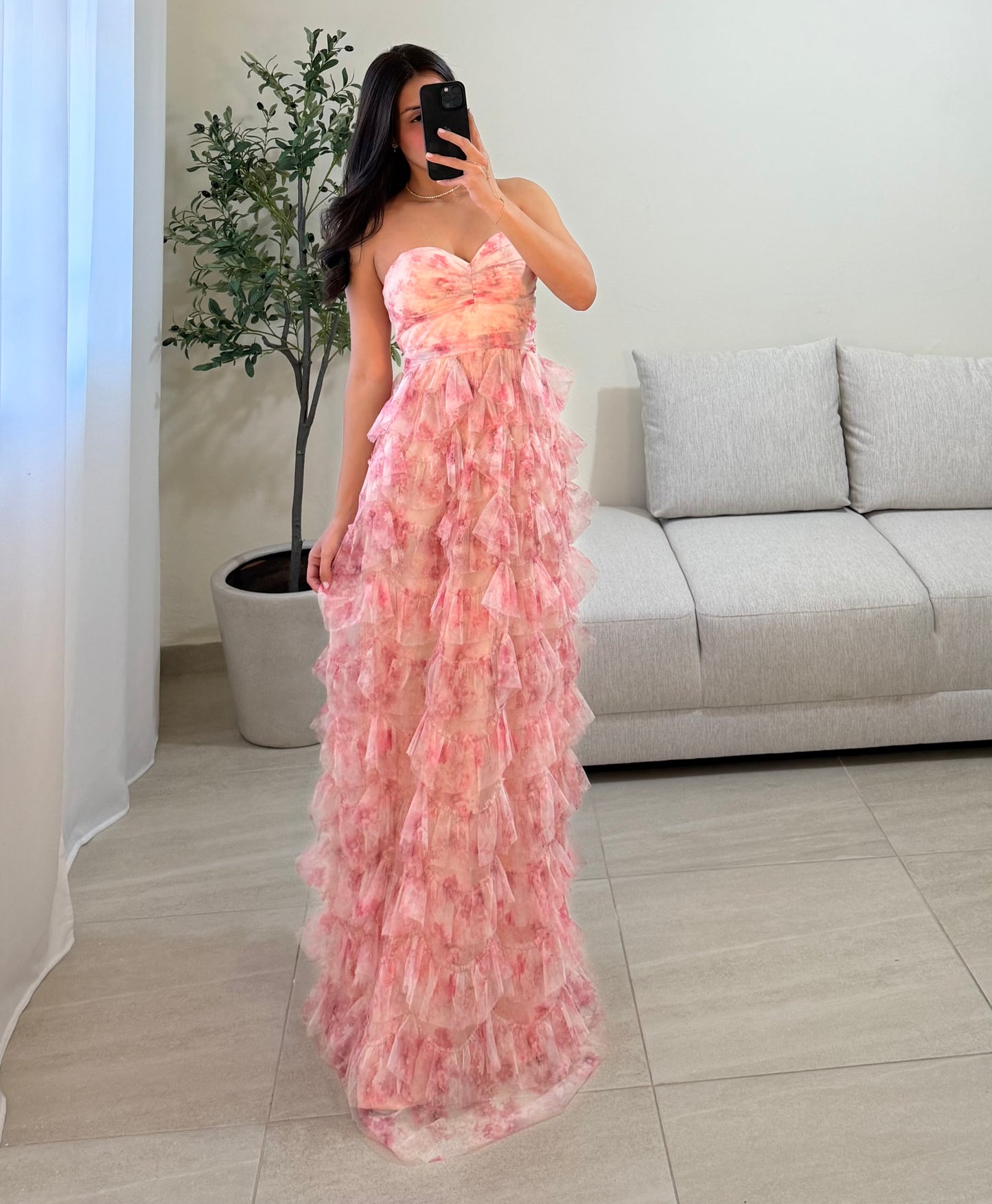 Vestido Kristel Flores Blush