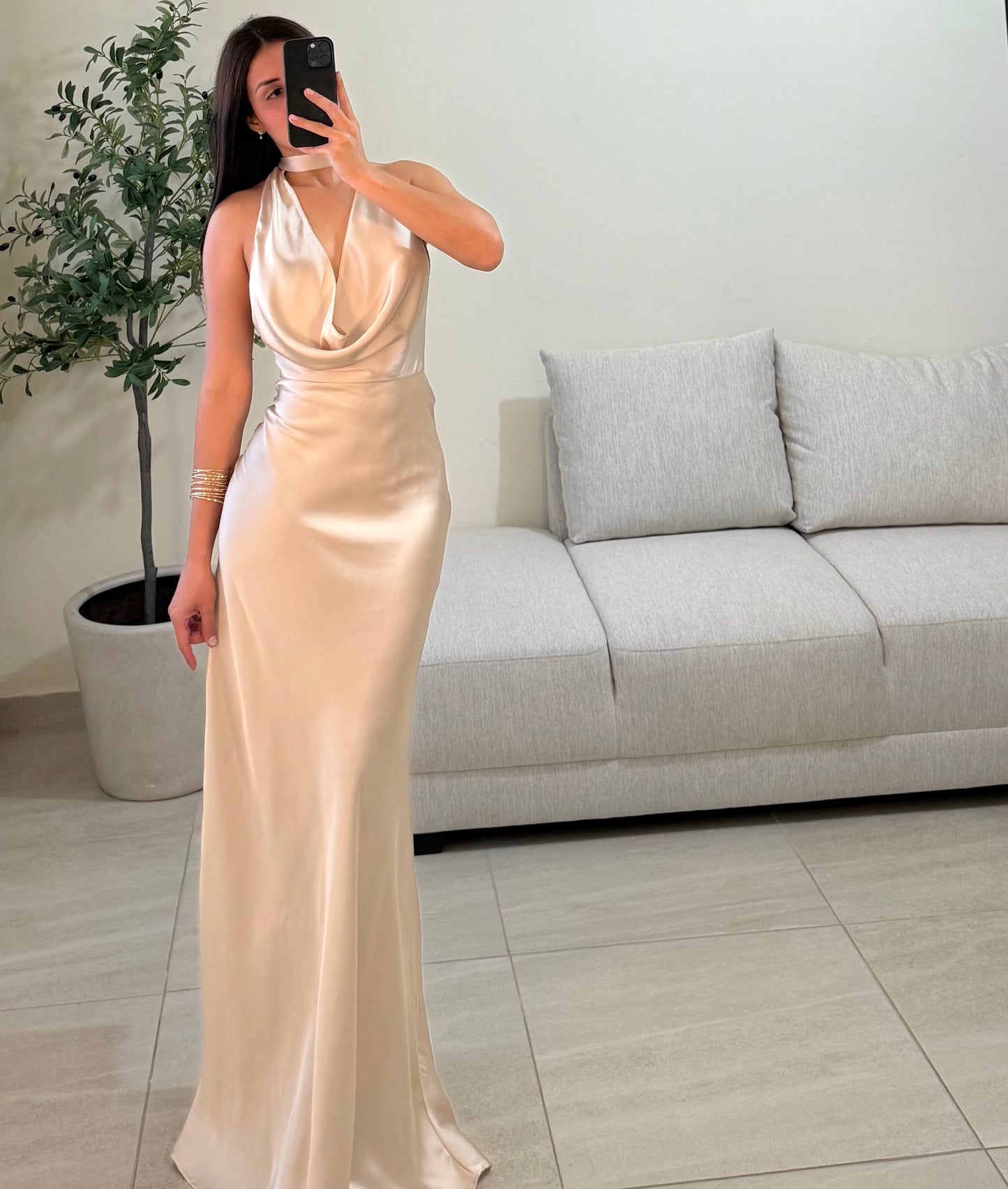 Vestido Catalina Champagne