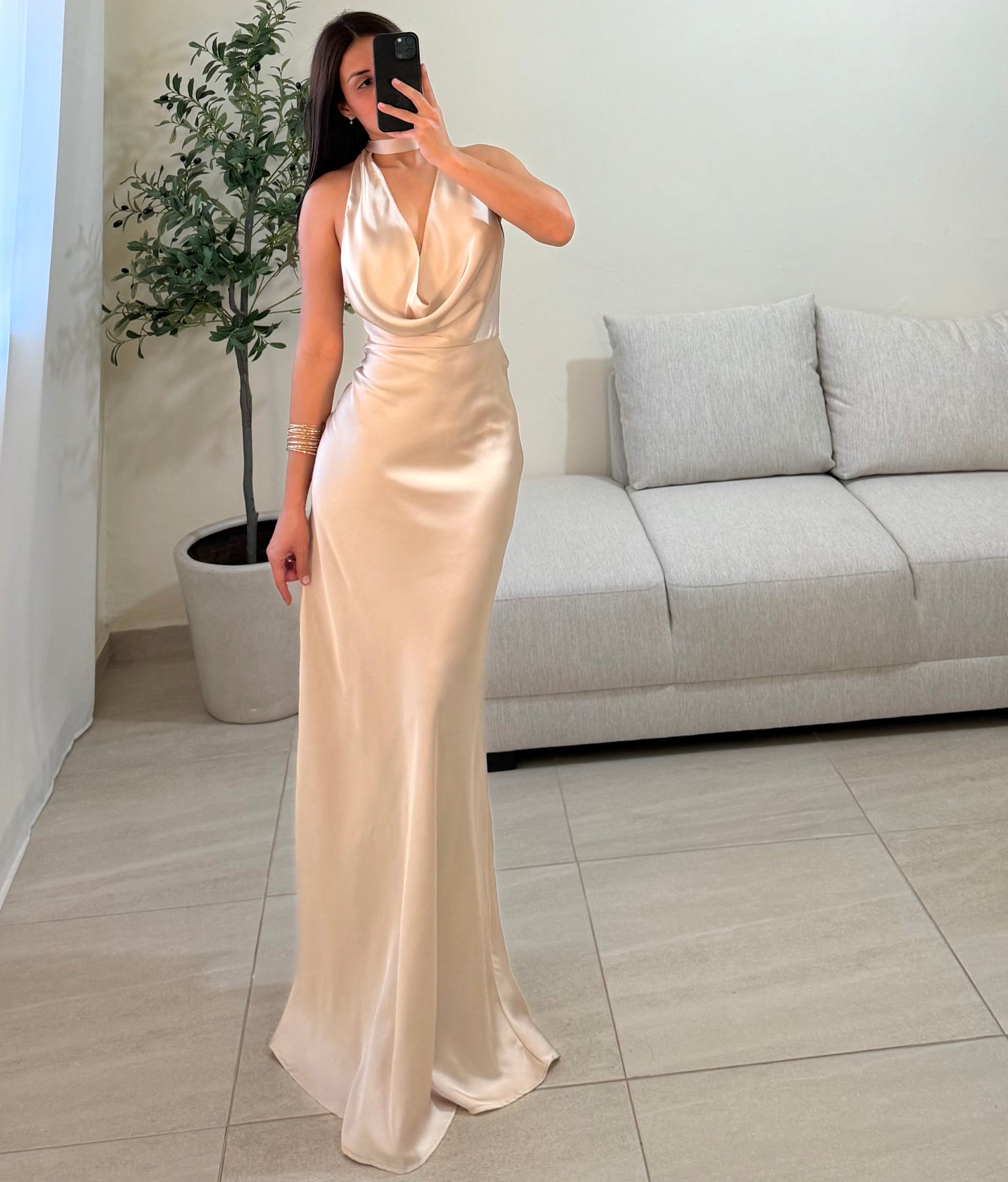 Vestido Catalina Champagne