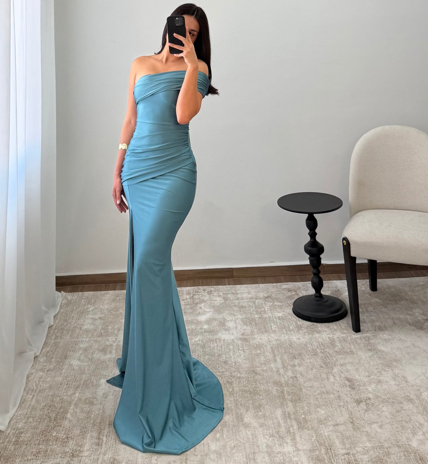 Vestido Ingrid Azul Neblina