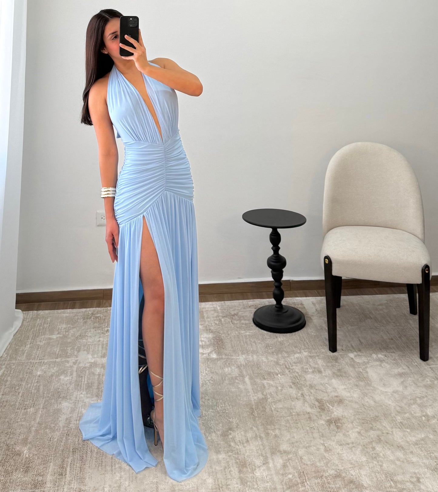 Vestido Lisa Azul Cielo
