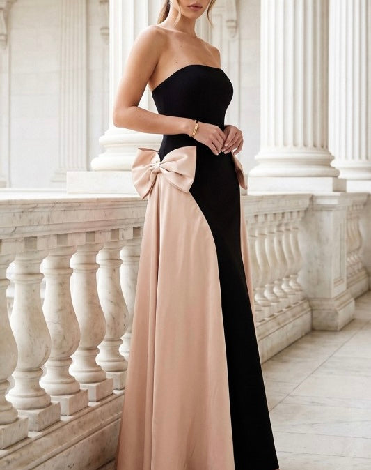 Vestido Agnes Negro/Beige