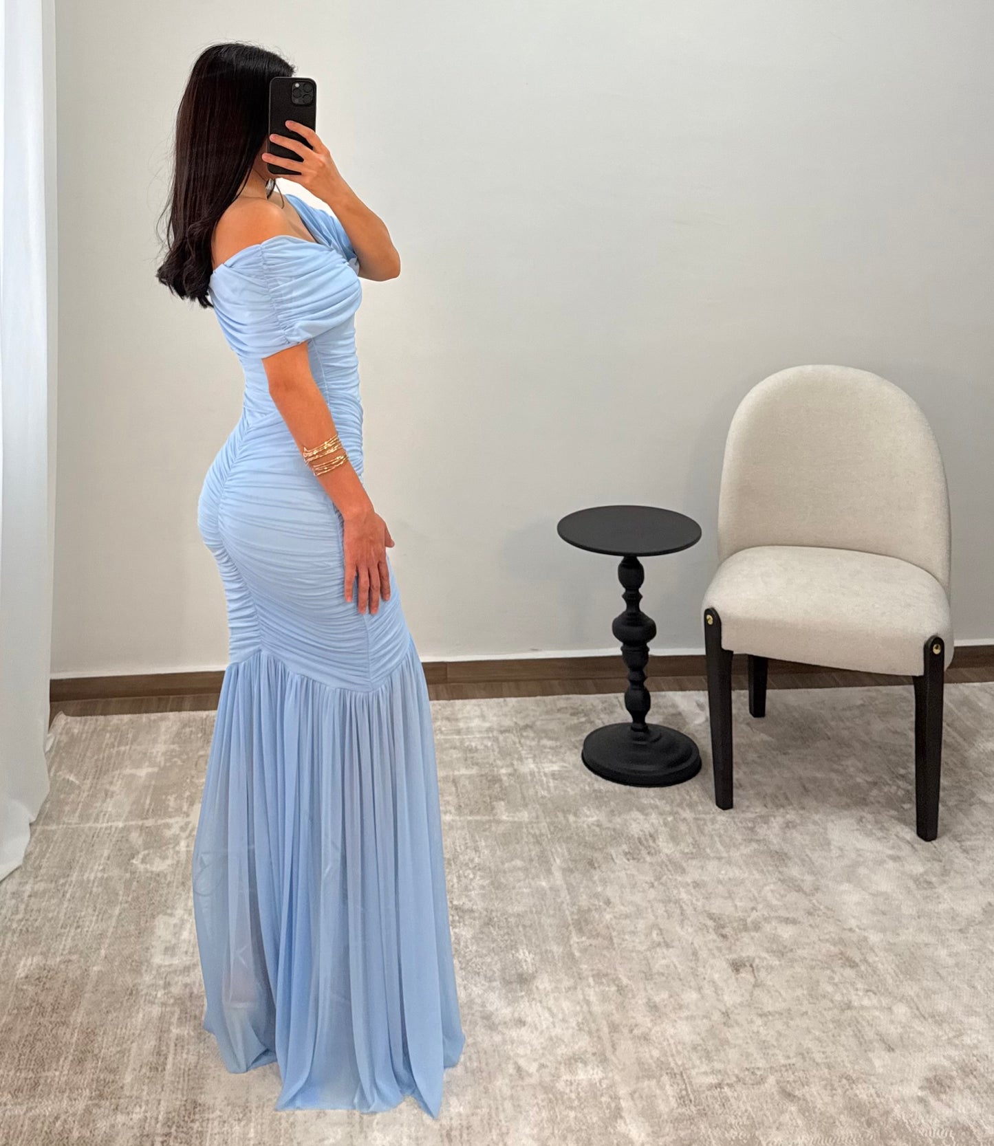 Vestido Lorena Azul Cielo
