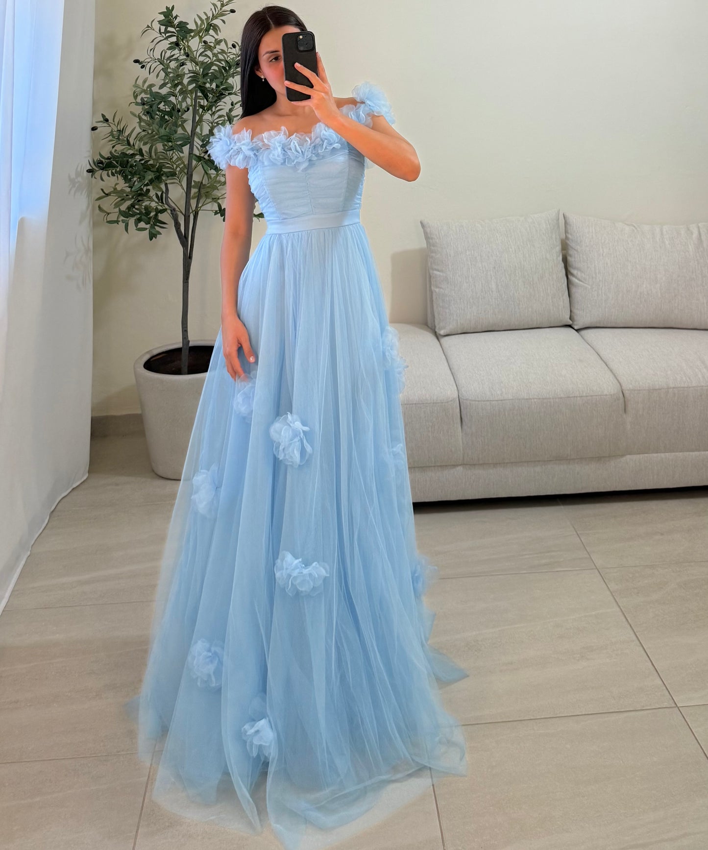 Vestido Carolina Azul Cielo