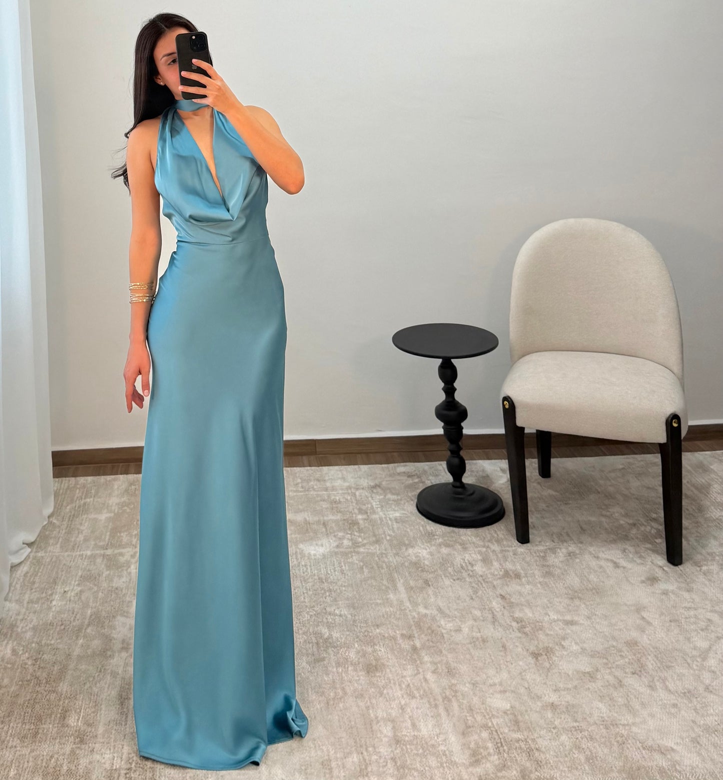 Vestido Catalina Azul Neblina