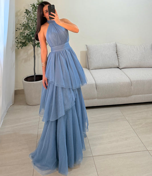 Vestido Priscila Azul Neblina