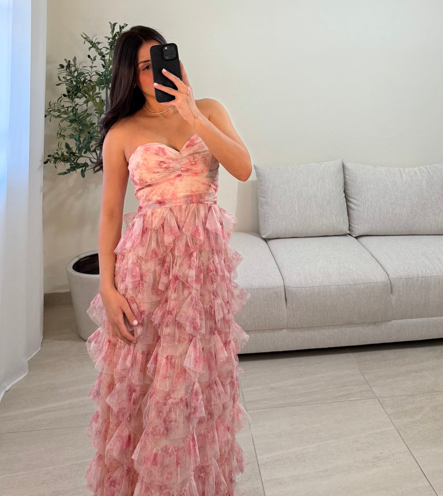 Vestido Kristel Flores Blush