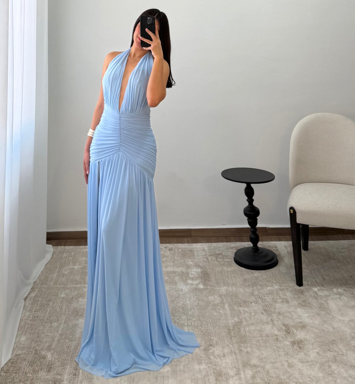 Vestido Lisa Azul Cielo