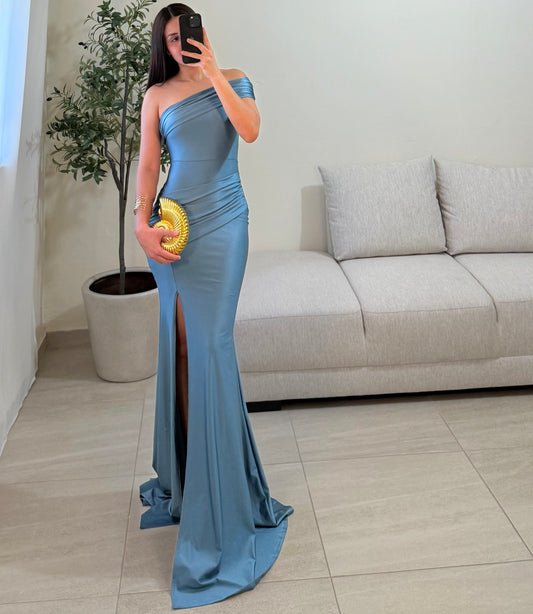 Vestido Ingrid Azul Neblina