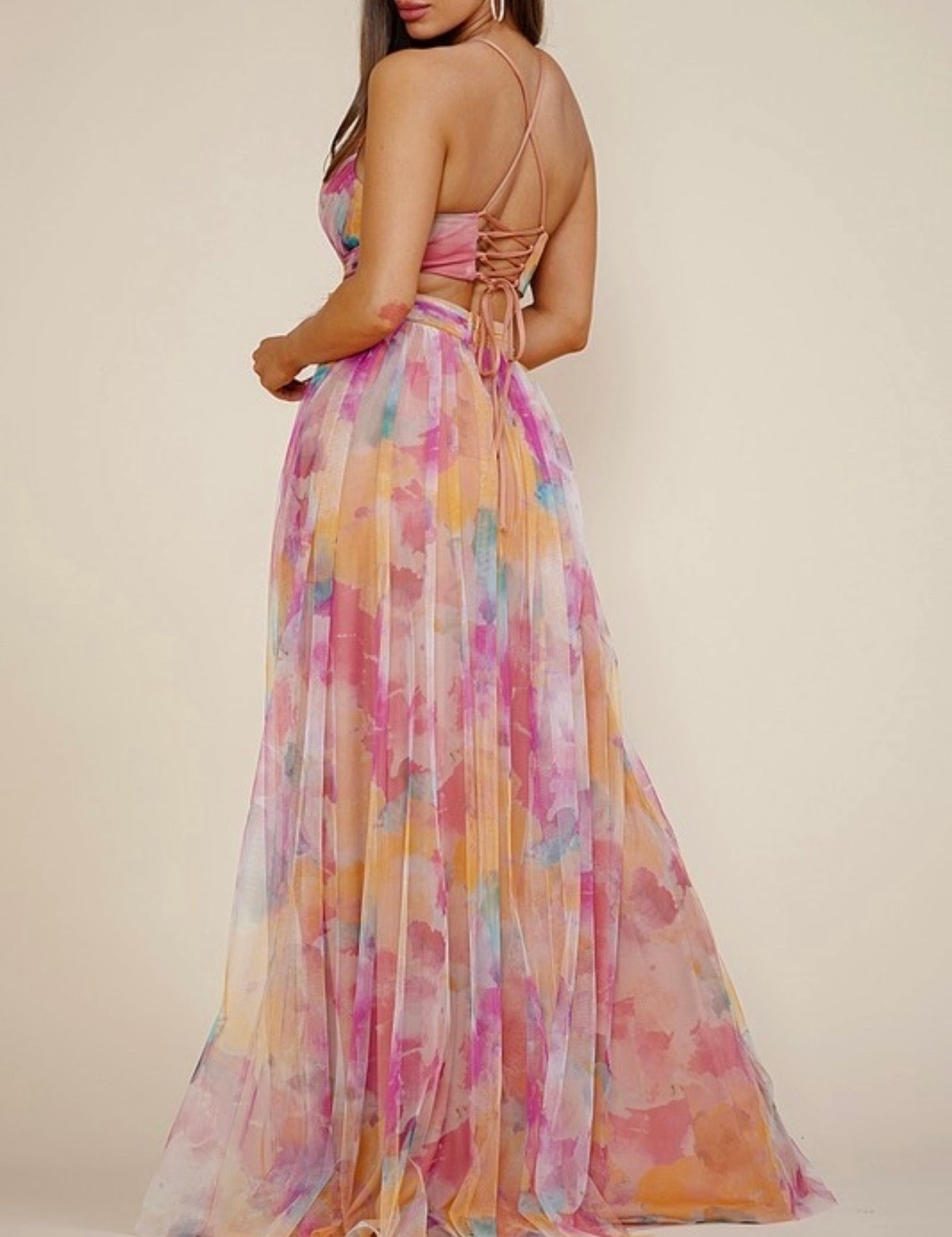 Vestido Libia Multi Rosa
