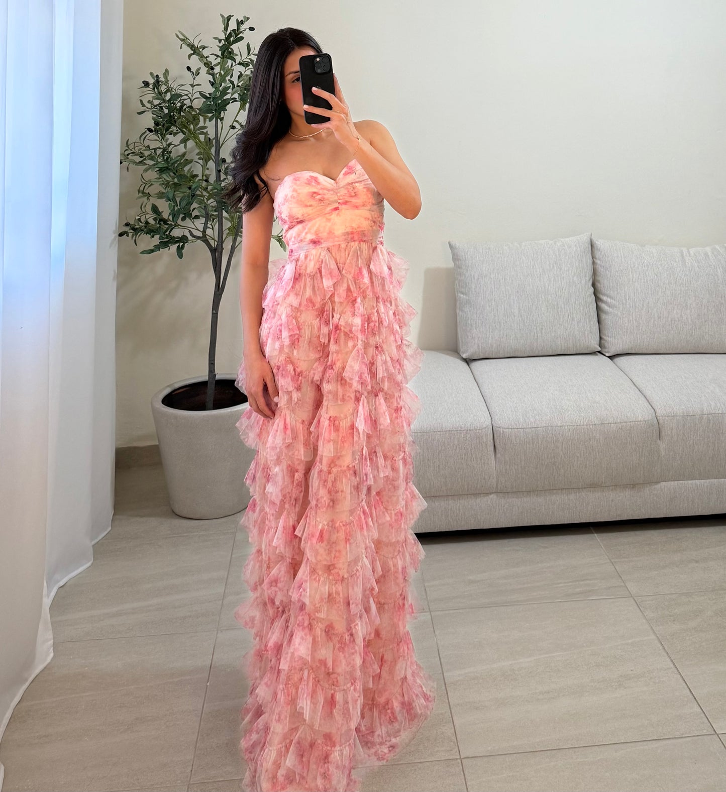 Vestido Kristel Flores Blush
