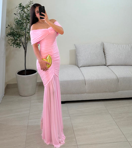 Vestido Lorena Rosa Pastel